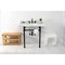 Kingston Brass 36 Carrara Marble Console Sink with Stainless Steel Legs, Marble WhiteMatte Black LMS36M80ST - alternate 4